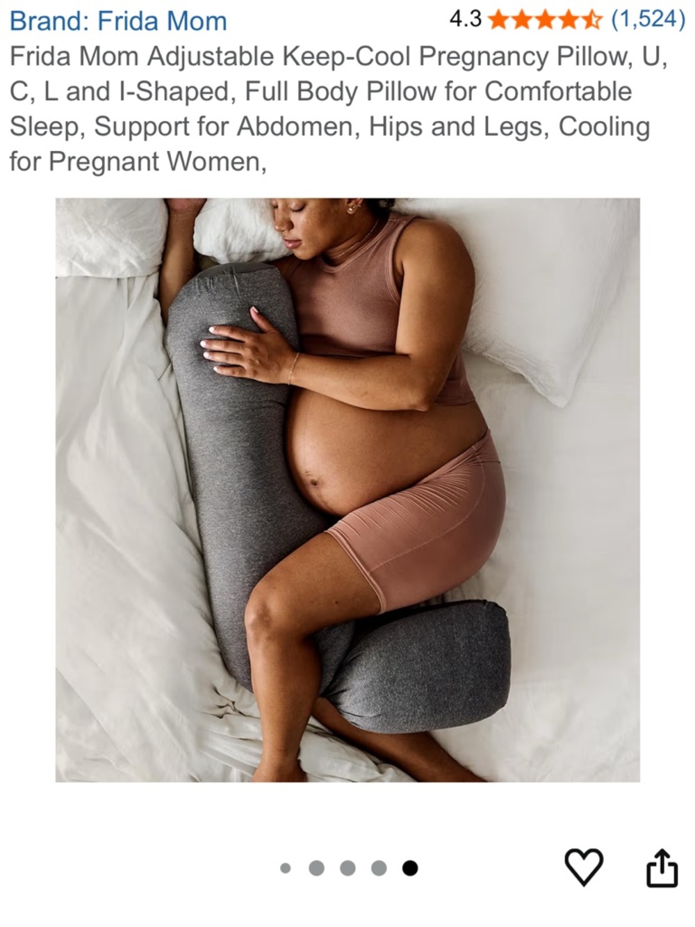 Frida Mom Keep Cool Gray Maternity & Nursing Pillow - Comfortable Support EUC - Picture 8 of 9